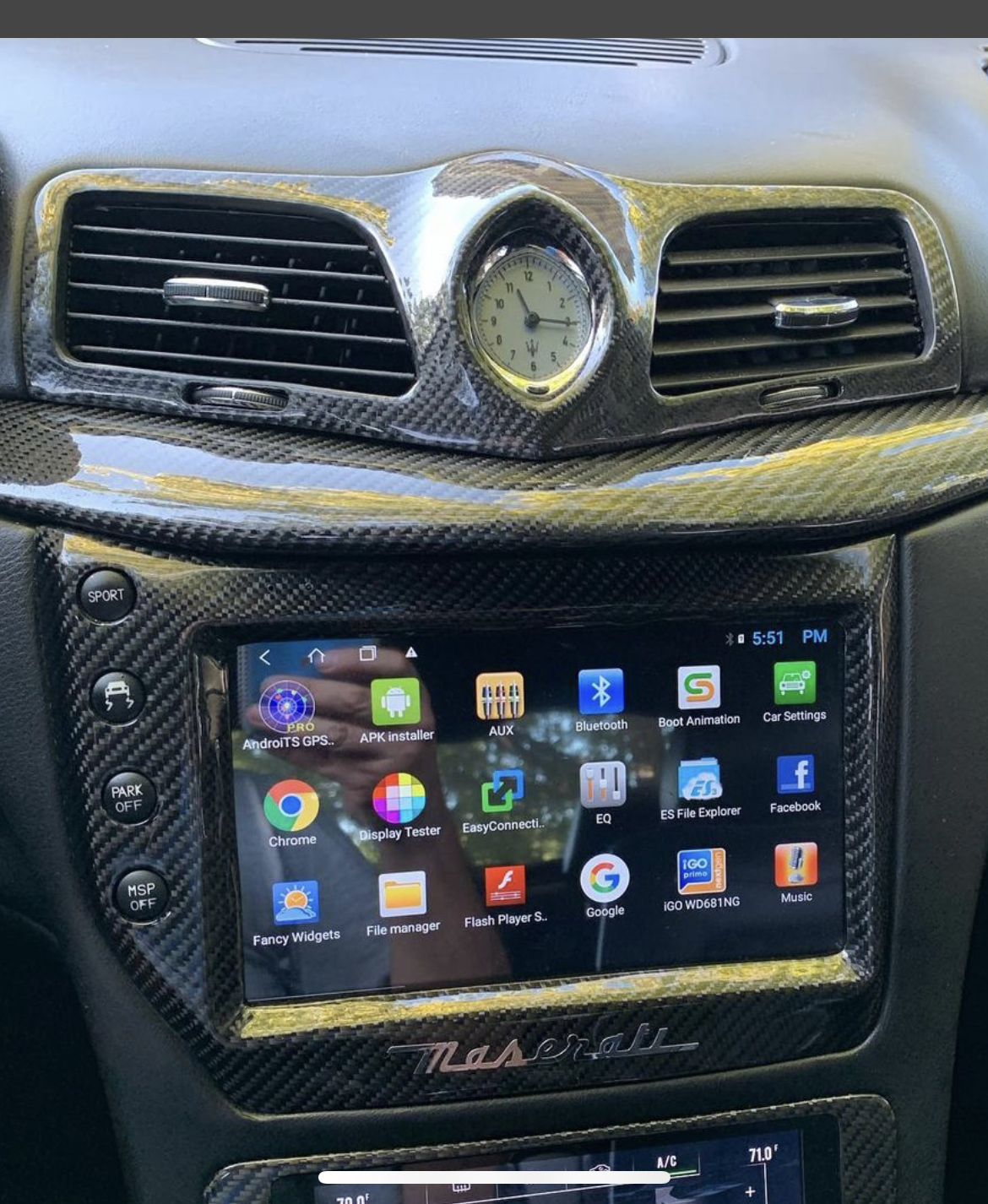 Maserati Grancabrio/Granturismo Carbon Fiber Clock Bezel + Flaps